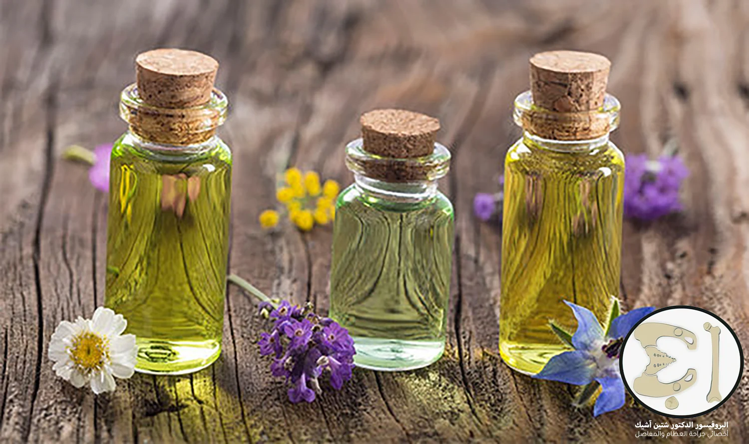 Image showing herbal oils used to treat bone and joint pain with herbs