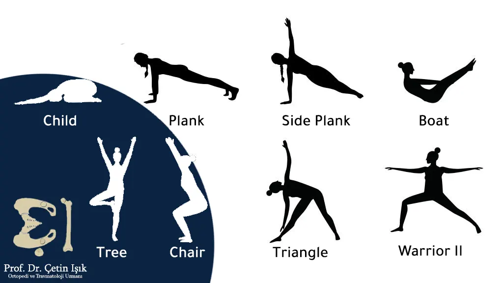 Image showing the most important yoga exercises that are applied after performing the spine fixation operation in the back