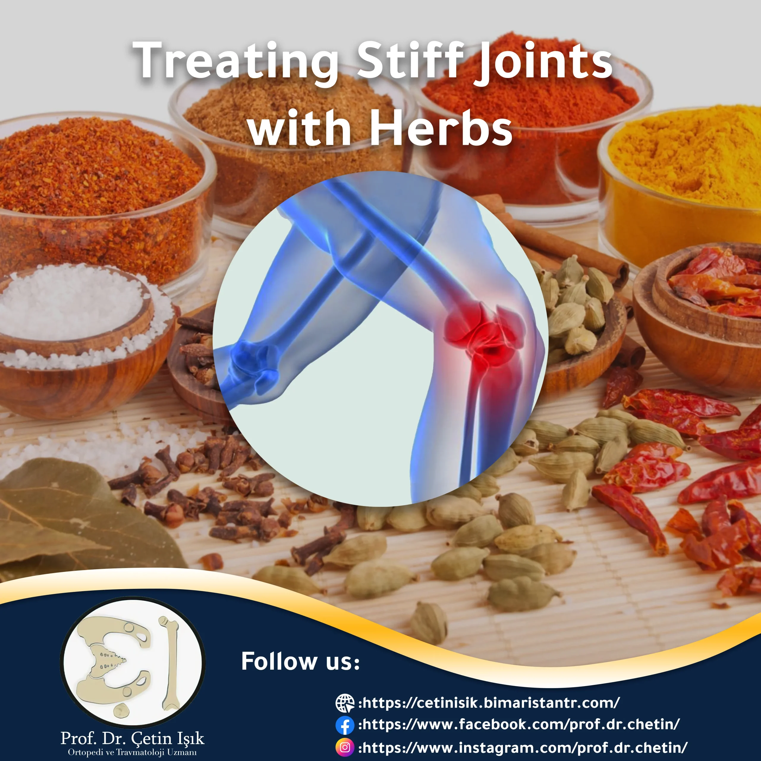 Image showing the treatment of stiff joints with herbs